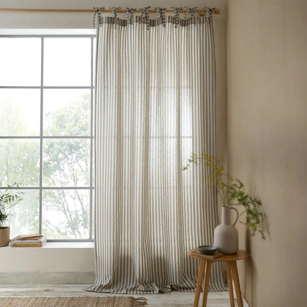 Draperie gri 140x229 cm Zanzibar Woven Stripe – Pineapple Elephant