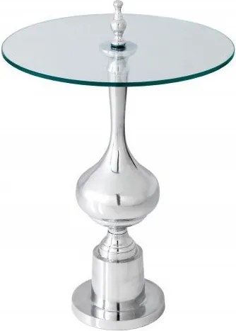 Masuta auxiliara design unicat Abstract 65cm, argintiu