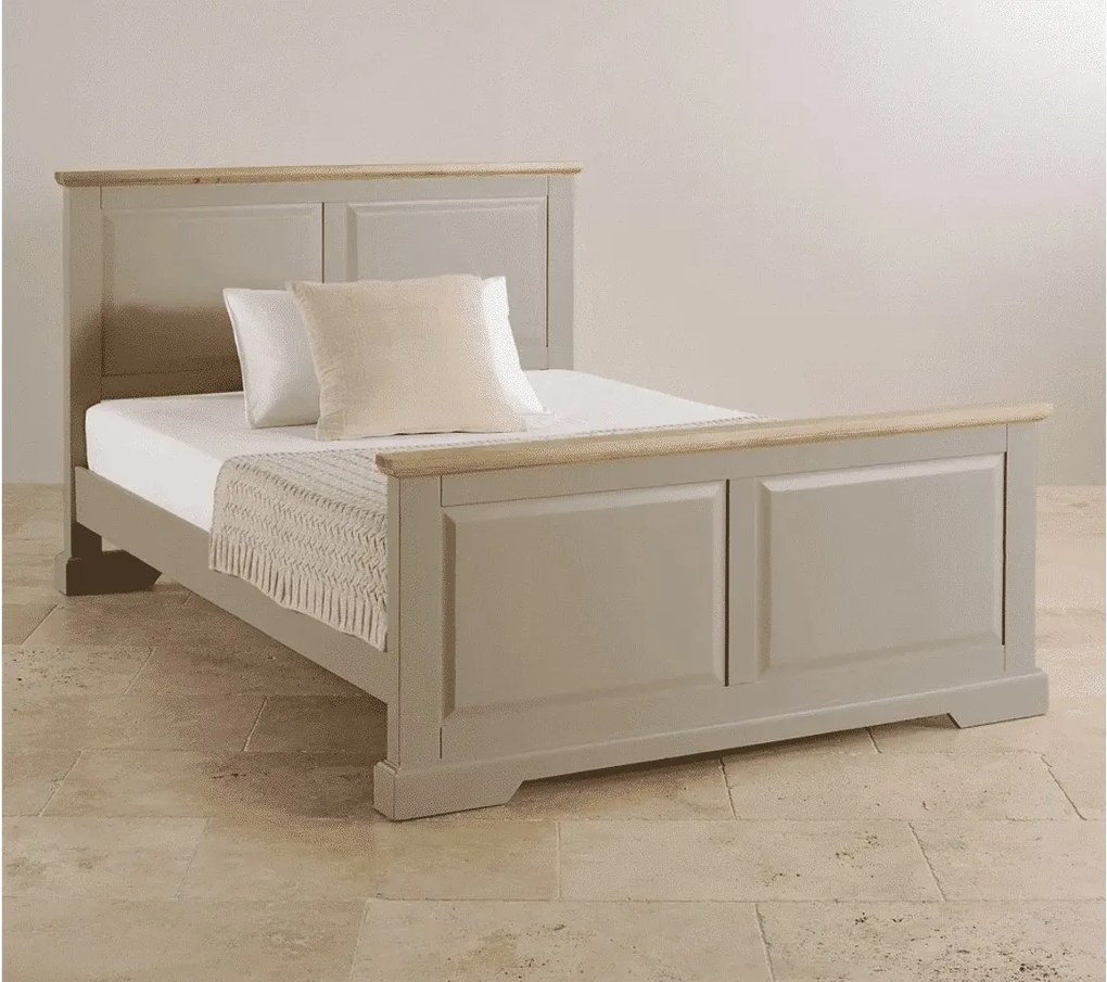 Pat lemn masiv gri Ives Personalizabil /162x214x104 cm, 147 × 204 × 104 cm - 140x200