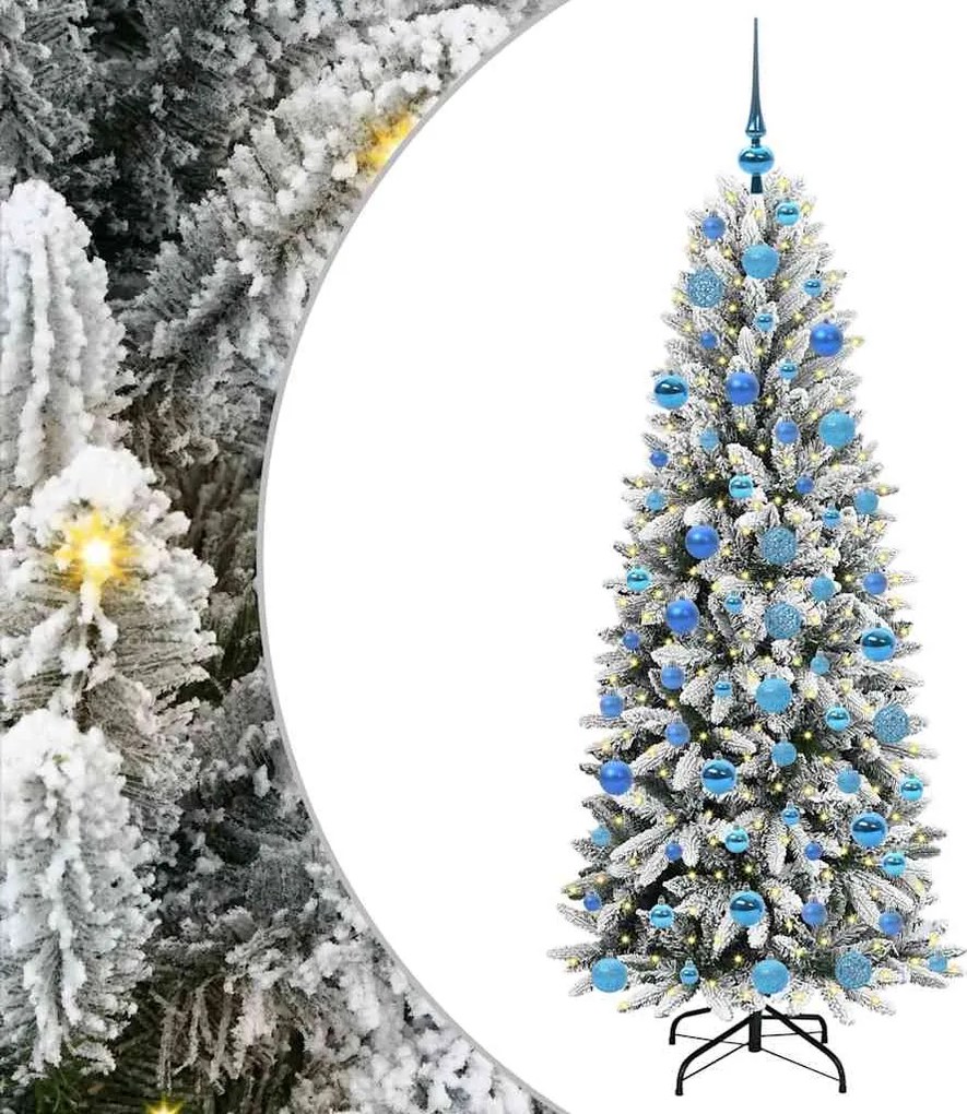 vidaXL Brad de Crăciun artificial cu 300 LED cu suport Alb 180 cm