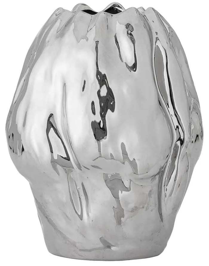 Vază argintie din gresie (înălțime 29 cm) Bobby – Bloomingville