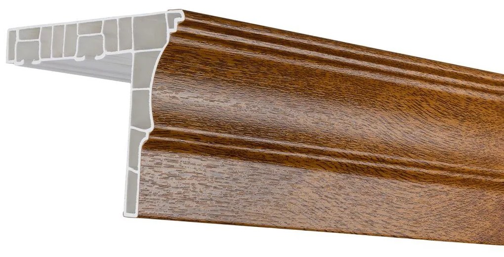 Sina perdea tavan din pvc, 2 canale,  lemn , cu toate accesoriile incluse - 500 cm