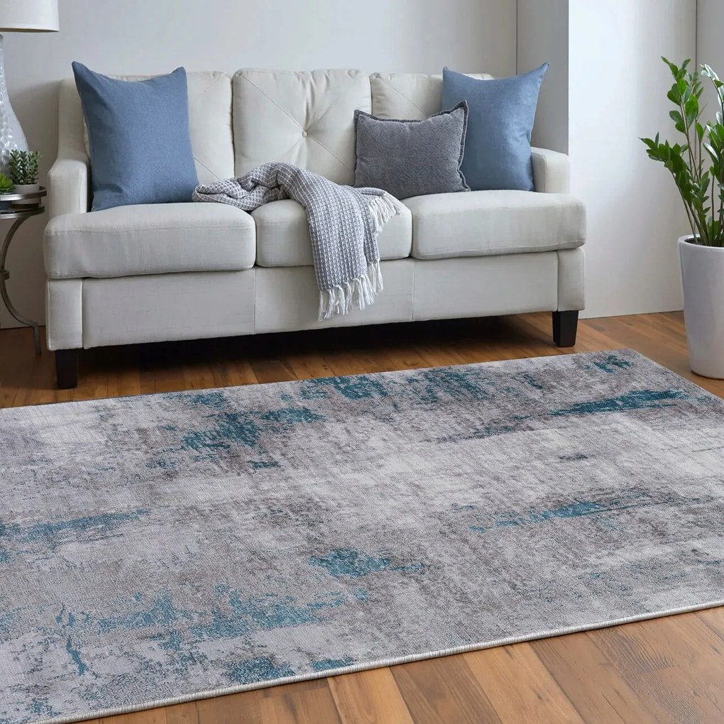 Covor, Woopamuk212, 180x280 cm, Bumbac;Poliester, Albastru