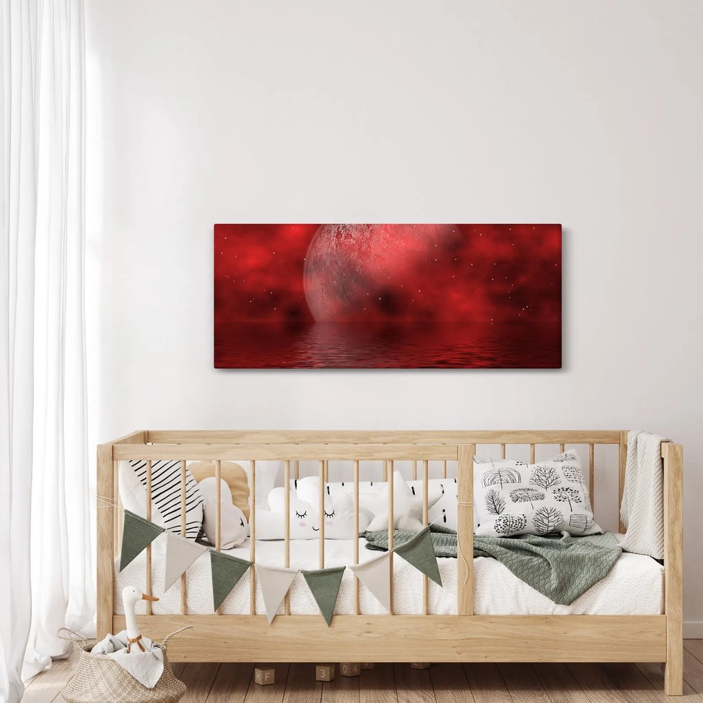 Tablou - Luna pe nivelul apei (120x50 cm)