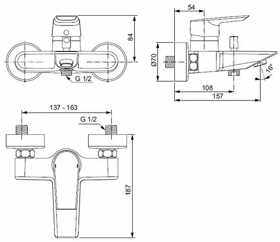 Baterie dus Ideal Standard Tesi