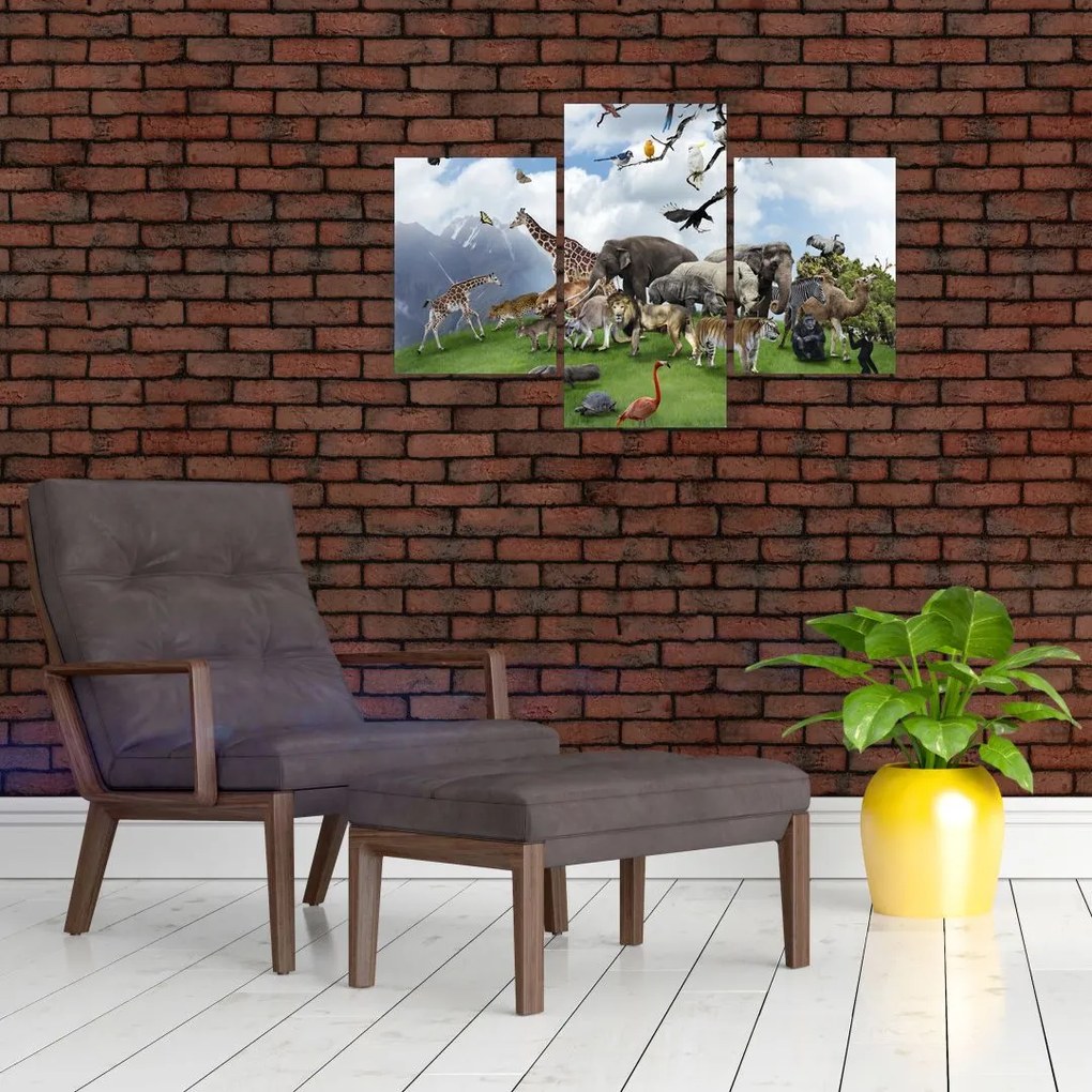 Tablou - Animale pe insulă (90x60 cm)