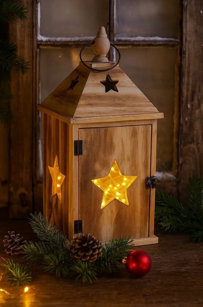 Set of wooden lanterns Star, 2 pcs