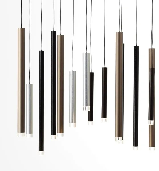 Brilliant CEMBALO - lustru suspendat LED dimabil, 60W, 230V, crom/negru/maro