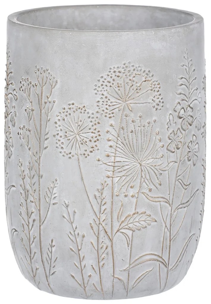 Husă din beton pentru ghiveci cu flori de câmp,gri, 19 x 25 cm