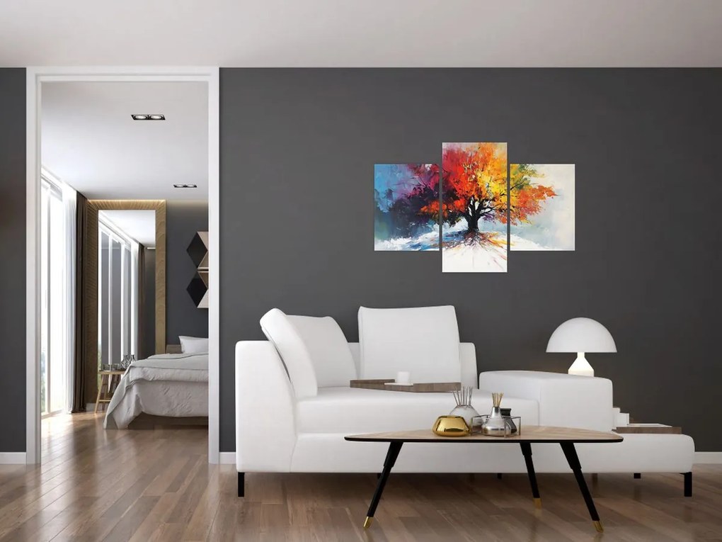 Tablou - Copac multicolor (90x60 cm)