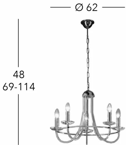 Kolarz 330.85.8C - Candelabru cristal IMPERIAL 5xE14/60W/230V auriu