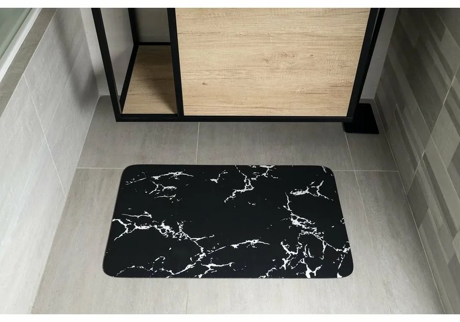 AQUALINE PCD011 covor de baie 50 x 80 cm,negru/marmură