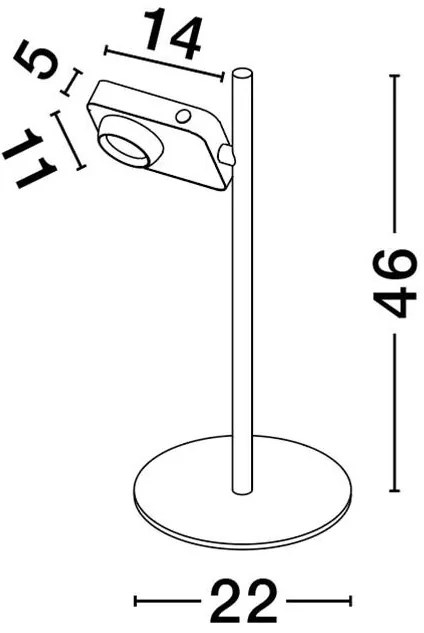 Lampa de masa LED cu spot directionabil stil minimalist KEDROS alb