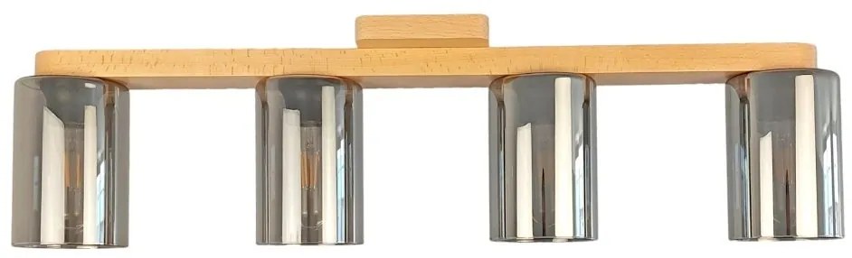 Plafoniera clasica fabricata manual din lemn SIENA SMOKE