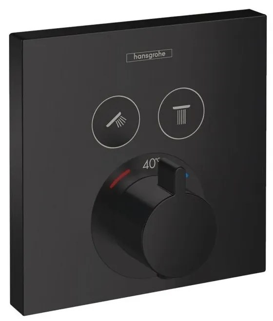 Baterie dus incastrata Hansgrohe ShowerSelect negru mat 2 functii