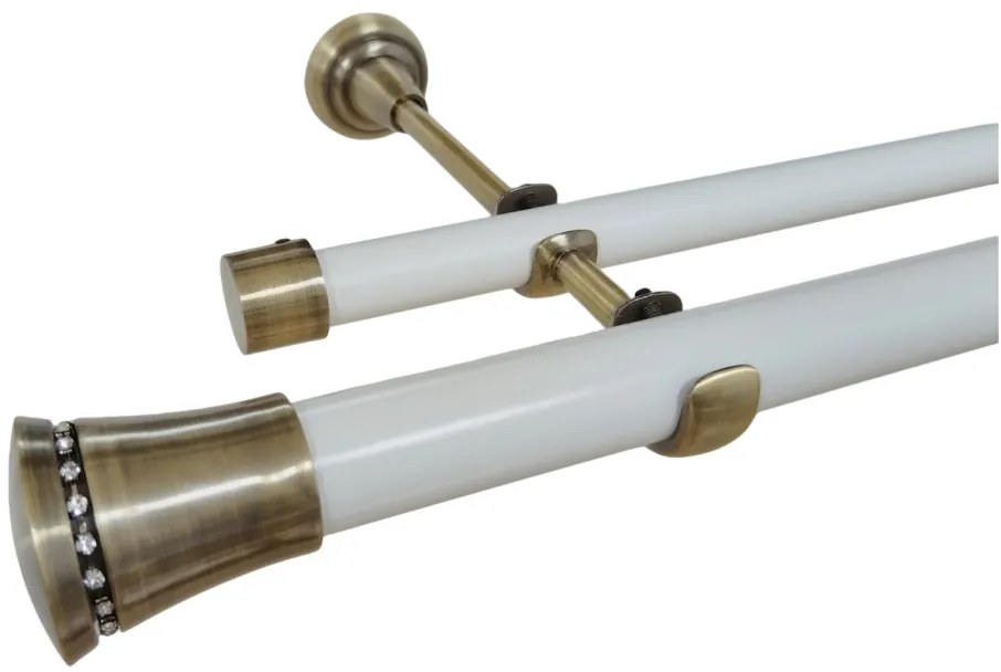 Galerie dubla fara inele BOSTON - 25/19 - alb/aur antic (Alege marime: 300 cm)
