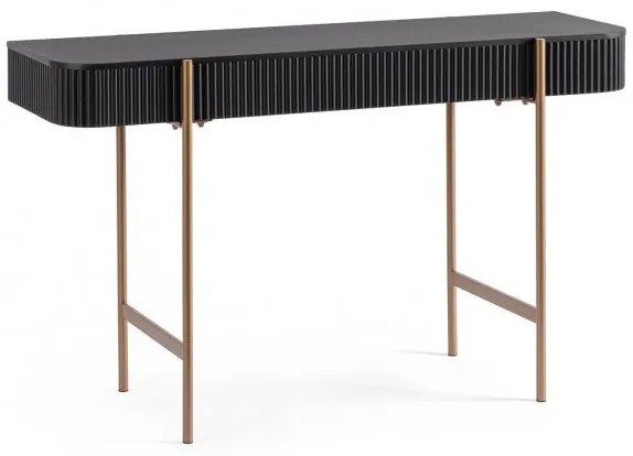 Consola neagra/aurie din MDF si metal, 120x40x73 cm, Darcy Bizzotto