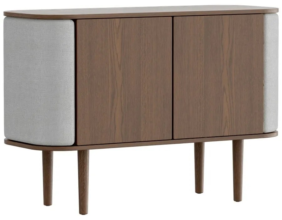 Comodă gri/maro joasă cu aspect de lemn de stejar 109x75 cm Treasures – UMAGE