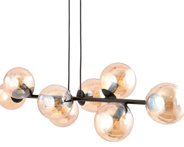 Lustră pe tijă LINEAR 8xE14/10W/230V negru/bej