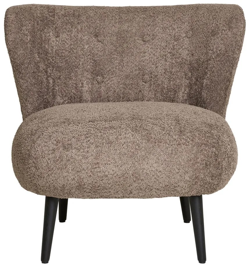 Fotoliu maro cu tapițerie din țesătură bouclé Covelo – House Nordic
