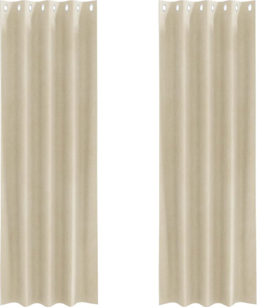 vidaXL Perdele opace 2 pcs Crem 140 x 245 cm Catifea