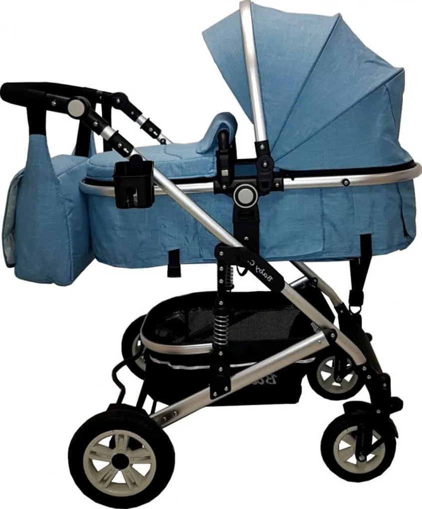 Carucior nou nascuti 3 in 1 Baby Care™ PRO 531 , geanta Bebe, Cadru Aluminiu, Amortizoare, Roti din cauciuc plin AVE, Landou, Scoica auto, Spatar