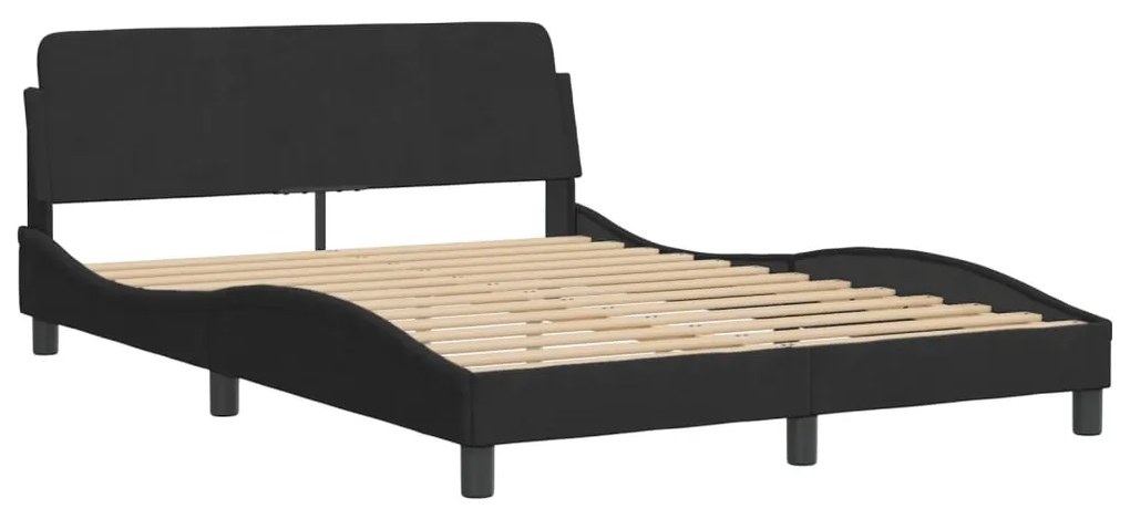 373174 vidaXL Cadru de pat cu tăblie, negru, 140x190 cm, catifea