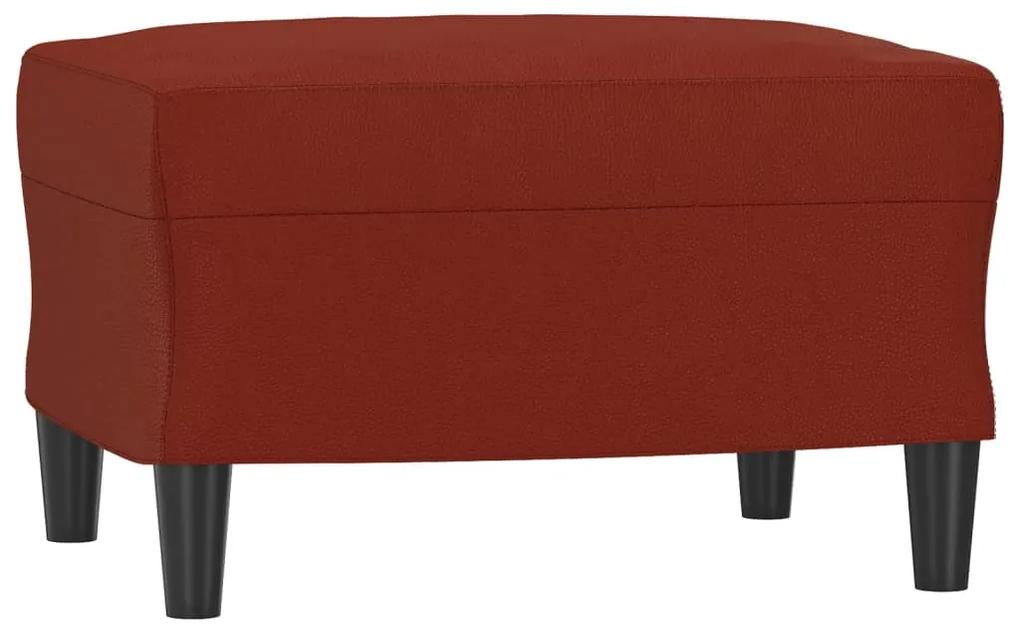 Fotoliu canapea cu taburet, rosu vin, 60 cm, piele ecologica Bordo, 92 x 77 x 80 cm