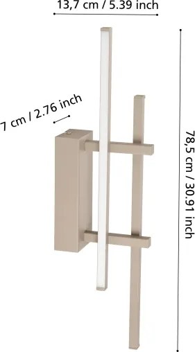 Eglo 902142 - Aplică de perete LED TREPILIANO, 12W, 230V, bej