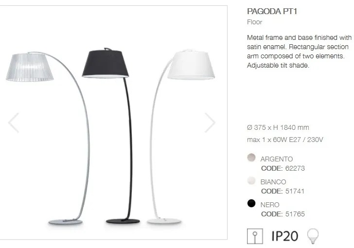 Lampadar modern PAGODA PT1 BIANCO 051741