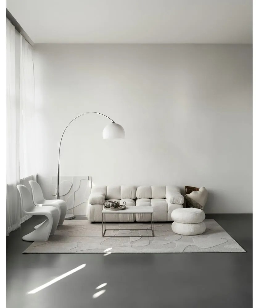 Covor gri deschis din lână 160x230 cm Morphic Botanica – Agnella