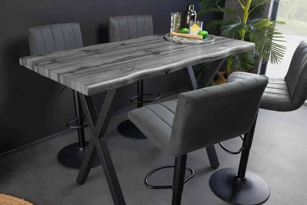 Masa de bar design industrial WILD 120cm, gri
