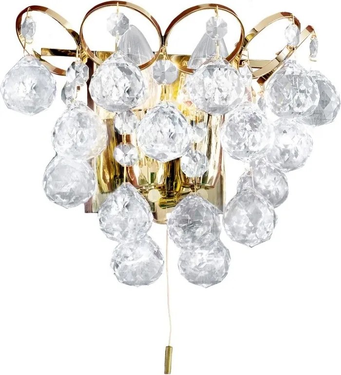 Aplica de perete cristal Asfour KRISTALL KLASSISCH auriu