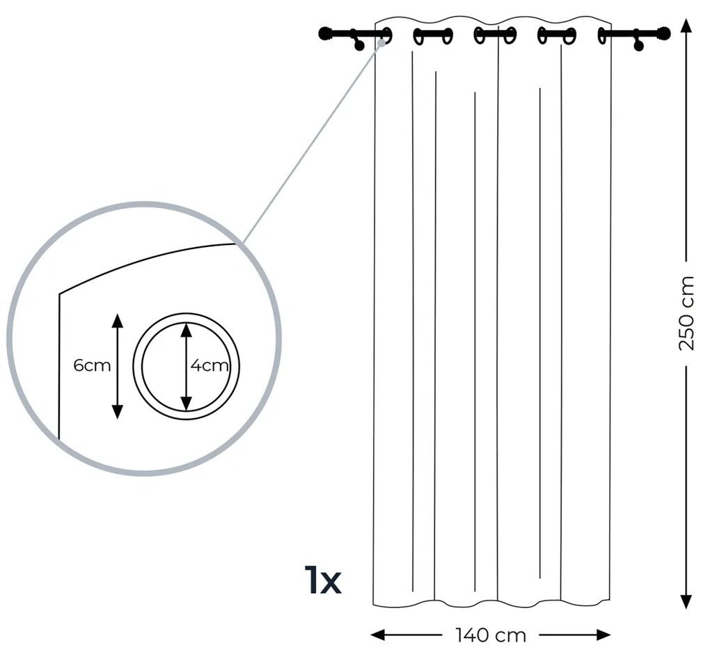 Perdea crem, IRVETTE 140x250 cm