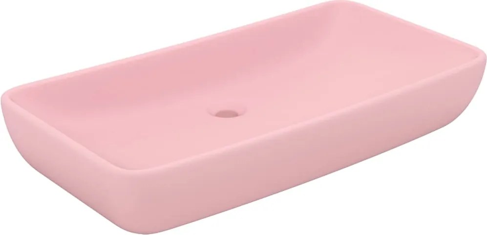 vidaXL Chiuvetă dreptunghiulară de lux, roz mat, 71 x 38 cm, ceramică