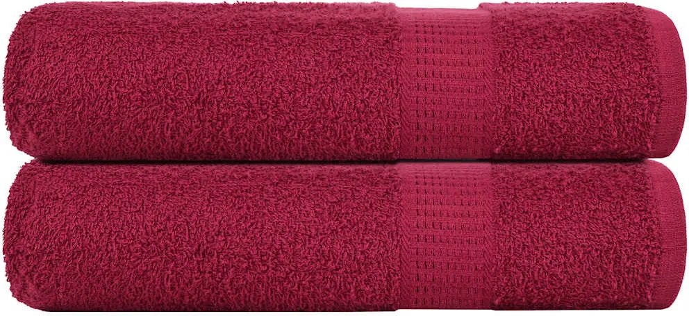 vidaXL Prosoape de baie, FROGN, 2 buc., Bordeaux, 100x150 cm, 360 g/m²