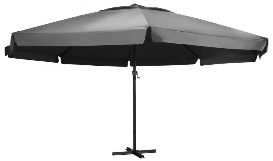 Umbrelă de soare cu stâlp aluminiu, antracit, 600 cm