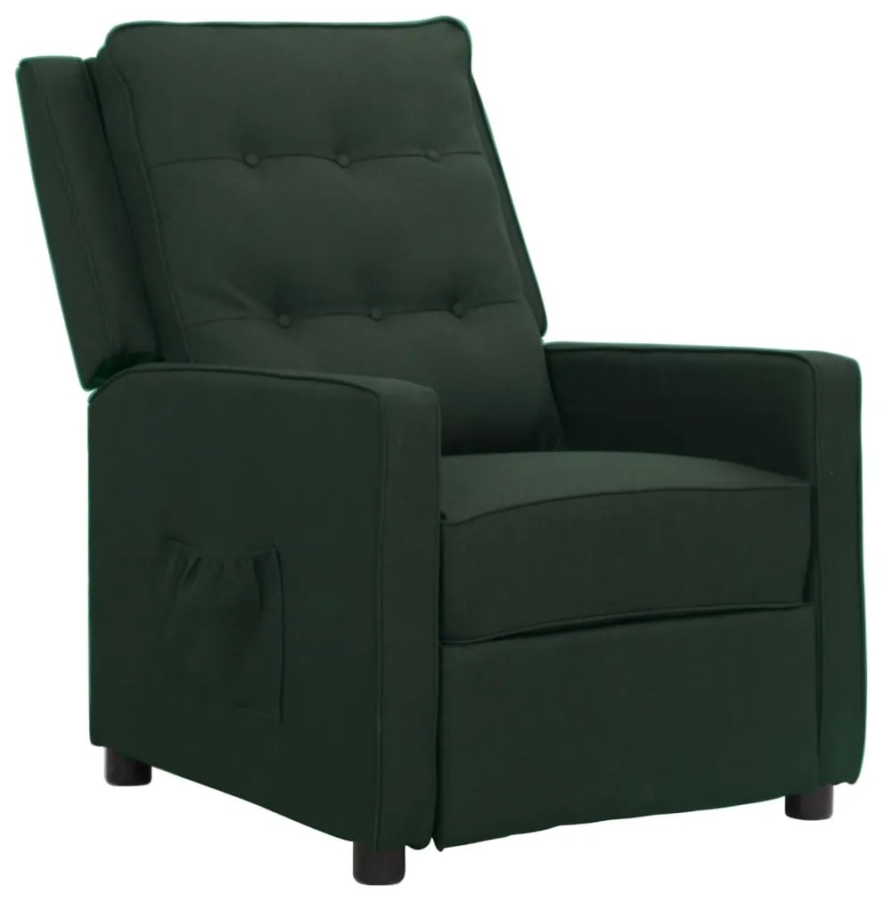 3093337 vidaXL Fotoliu cu ridicare, verde închis, material textil