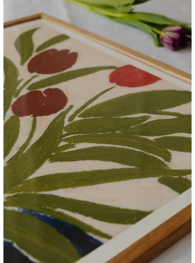 Poster 70x50 cm Tulips in a Blue Vase – Anine Cecilie Iversen – The Poster Club