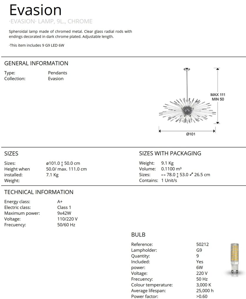 Lustra design ultra-modern Evasion crom SV-381628