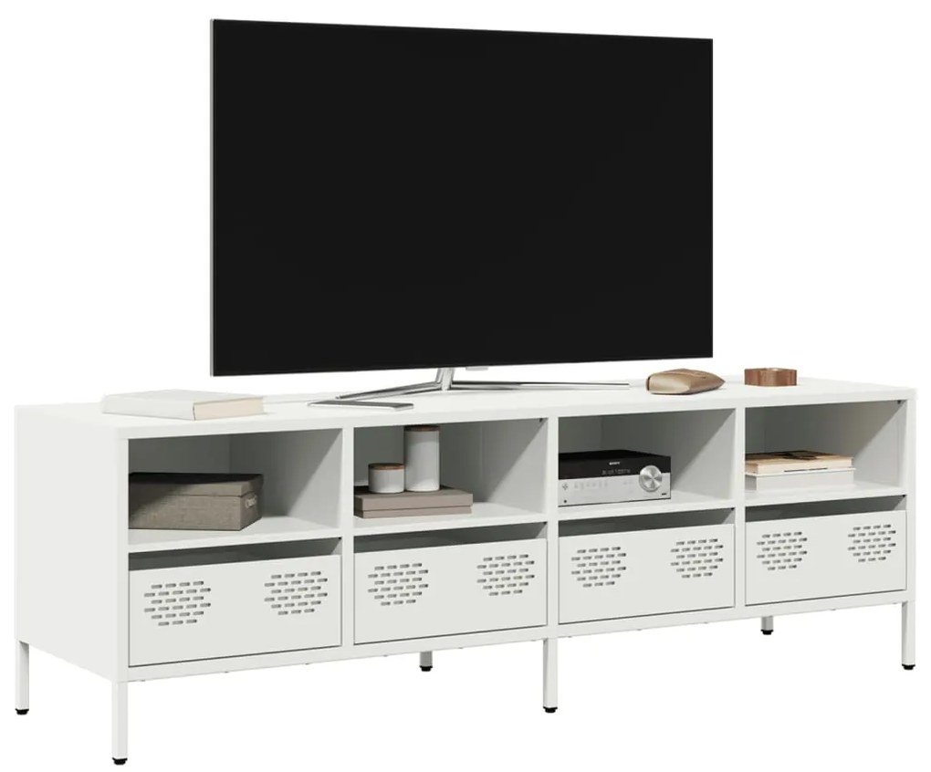 vidaXL Dulap TV, alb, 135x39x43,5 cm, oțel laminat la rece