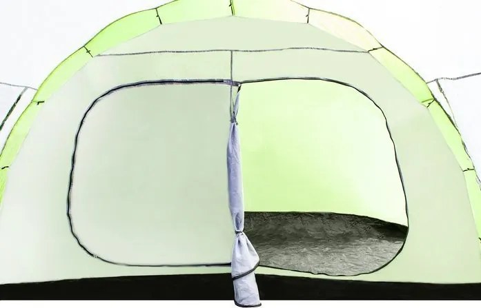 Cort verde iglu de camping pentru 6-8 persoane, cu un hol mare