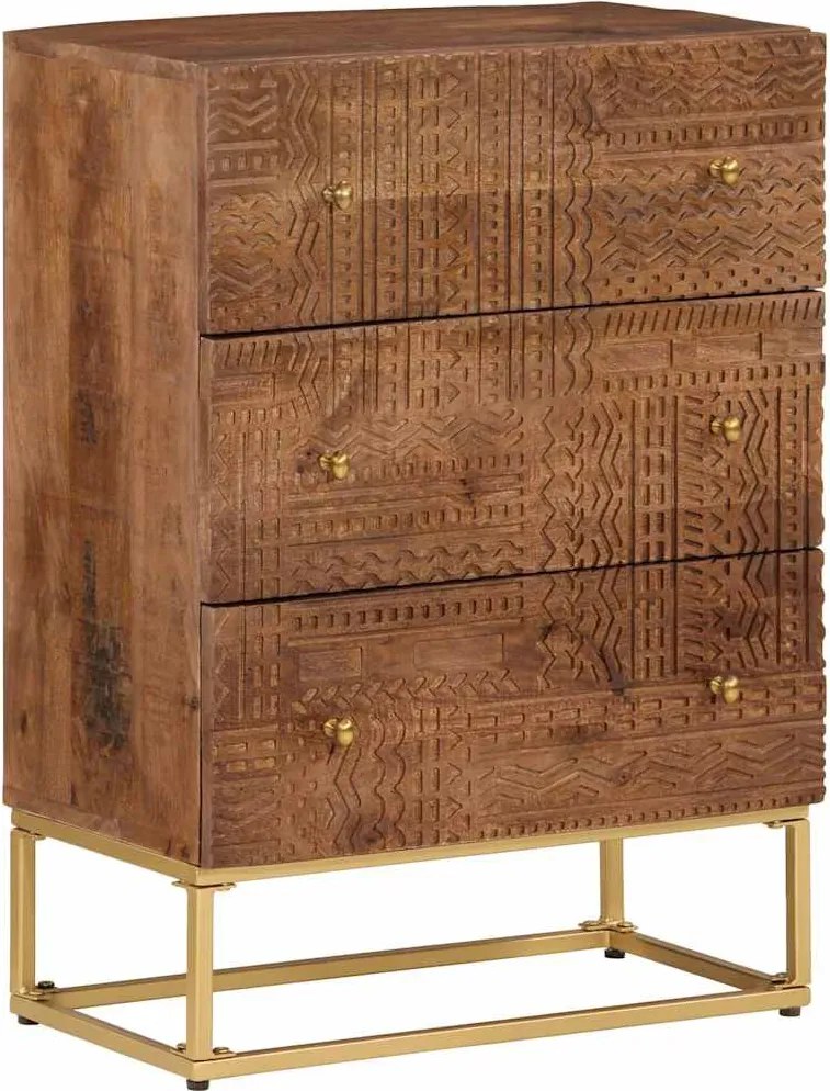 vidaXL Dulap cu sertare 55x30x76 cm, lemn masiv de mango și fier