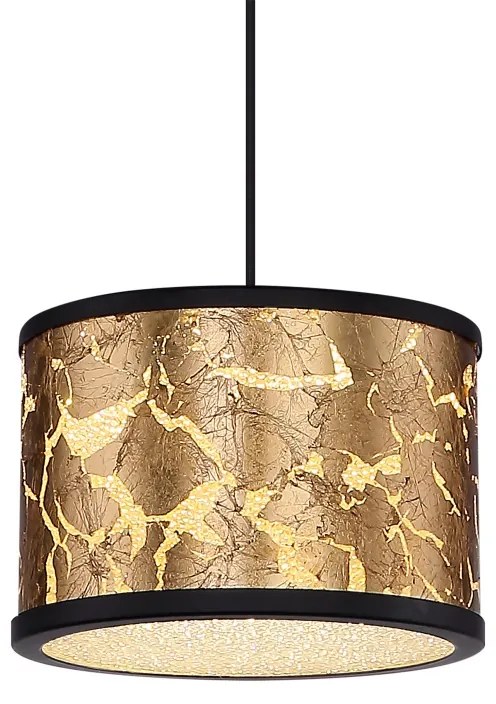 Lustra, pendul LED design modern POTTI negru, auriu 49367-6H GL