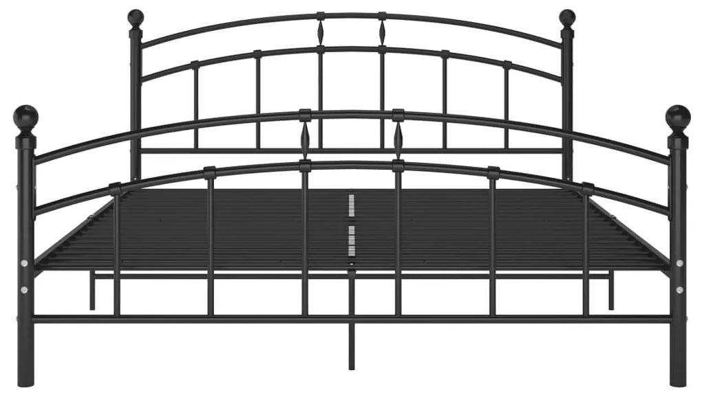 Cadru de pat, negru, 140x200 cm, metal Negru, 140 x 200 cm