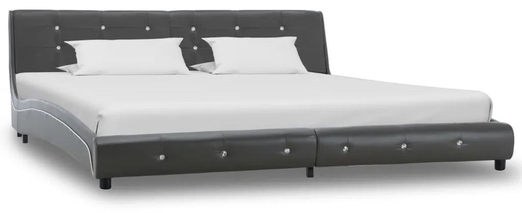 280326 vidaXL Cadru de pat, gri, 180 x 200 cm, piele ecologică