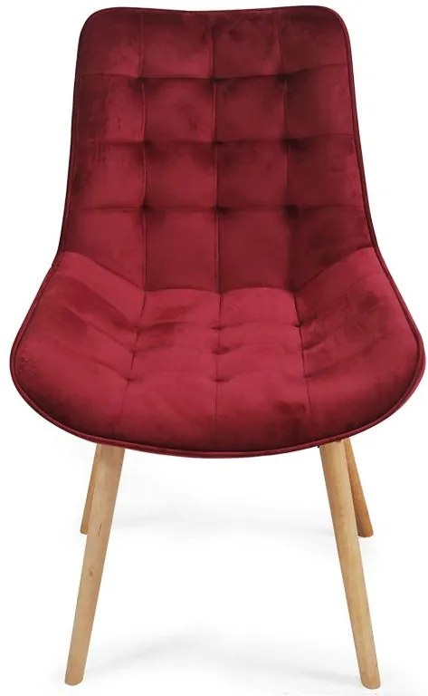 Set de scaune matlasate, roșu închis, 2 buc.