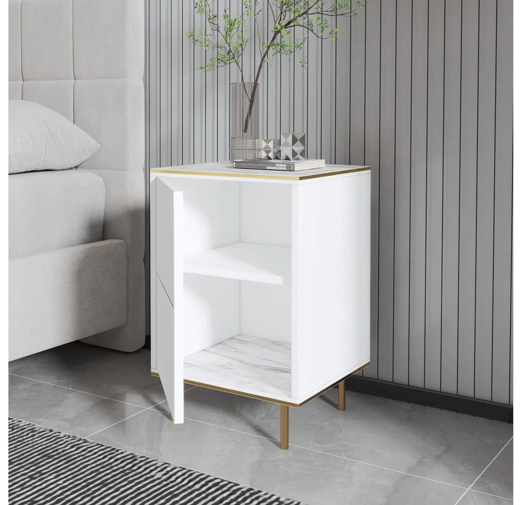 Noptieră Mamene 1 (marmură deschis + auriu) . 1094429