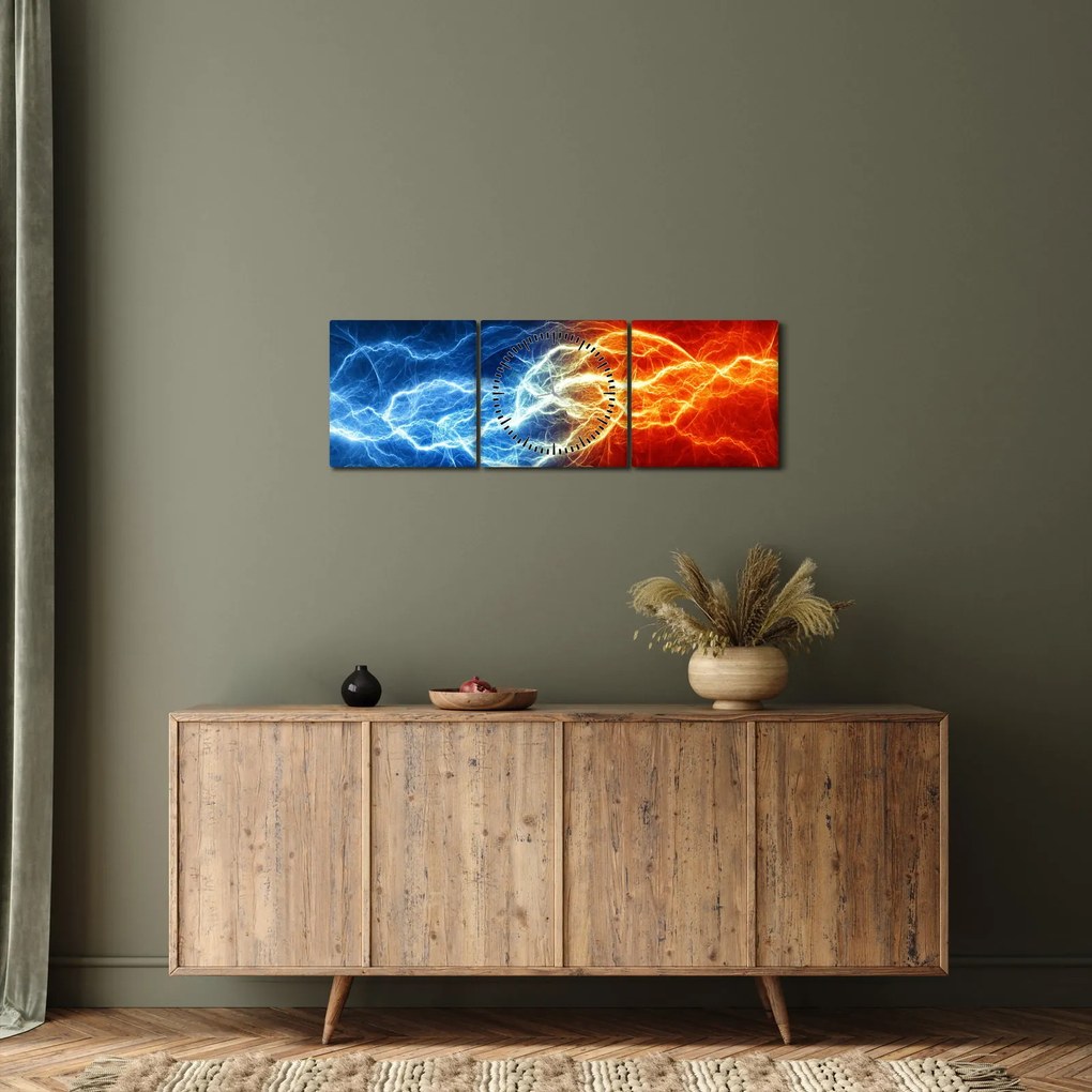 Tablou cu tensiunea de curent (cu ceas) (90x30 cm)