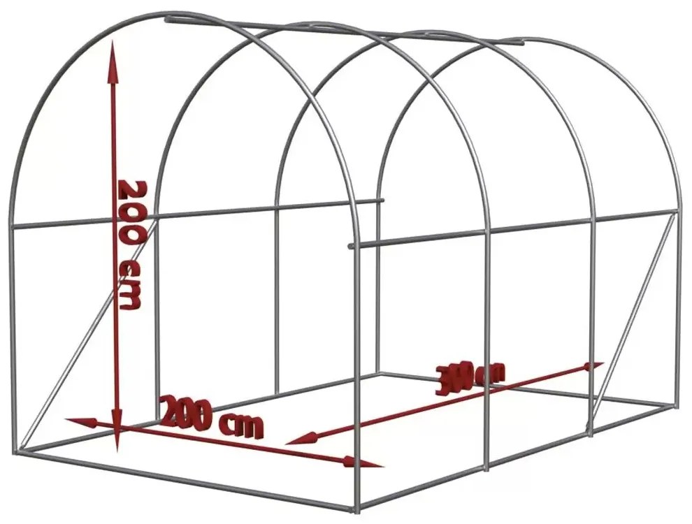 Tunel folie de gradina 2 x 3 x 2 m, verde